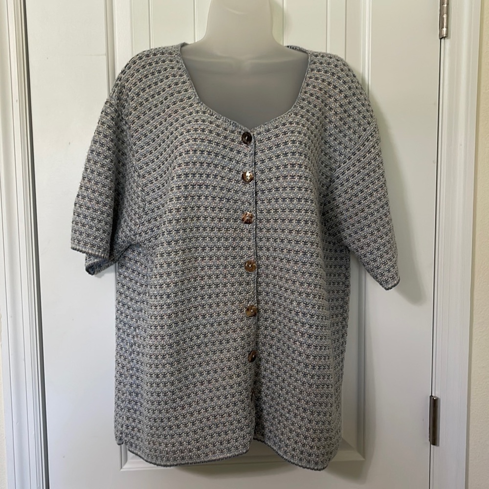 Reba Rose Vintage Button Up Sweater Shirt. Size 14/16.